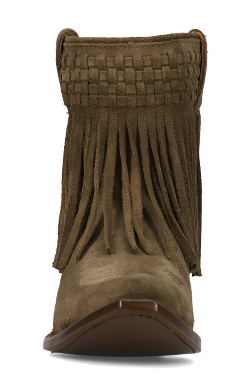 Shop Frye Sacha Fringe Bootie In Moss