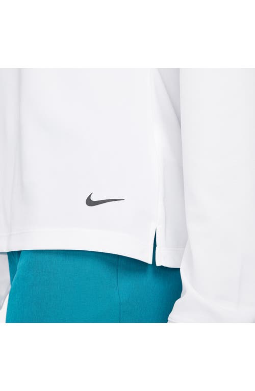 Shop Nike Victory Dri-fit Long Sleeve Golf Polo In White/black