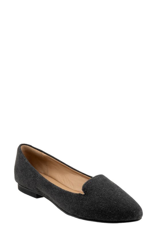 Shop Trotters Harlowe Pointed Toe Loafer (women) In Black Text