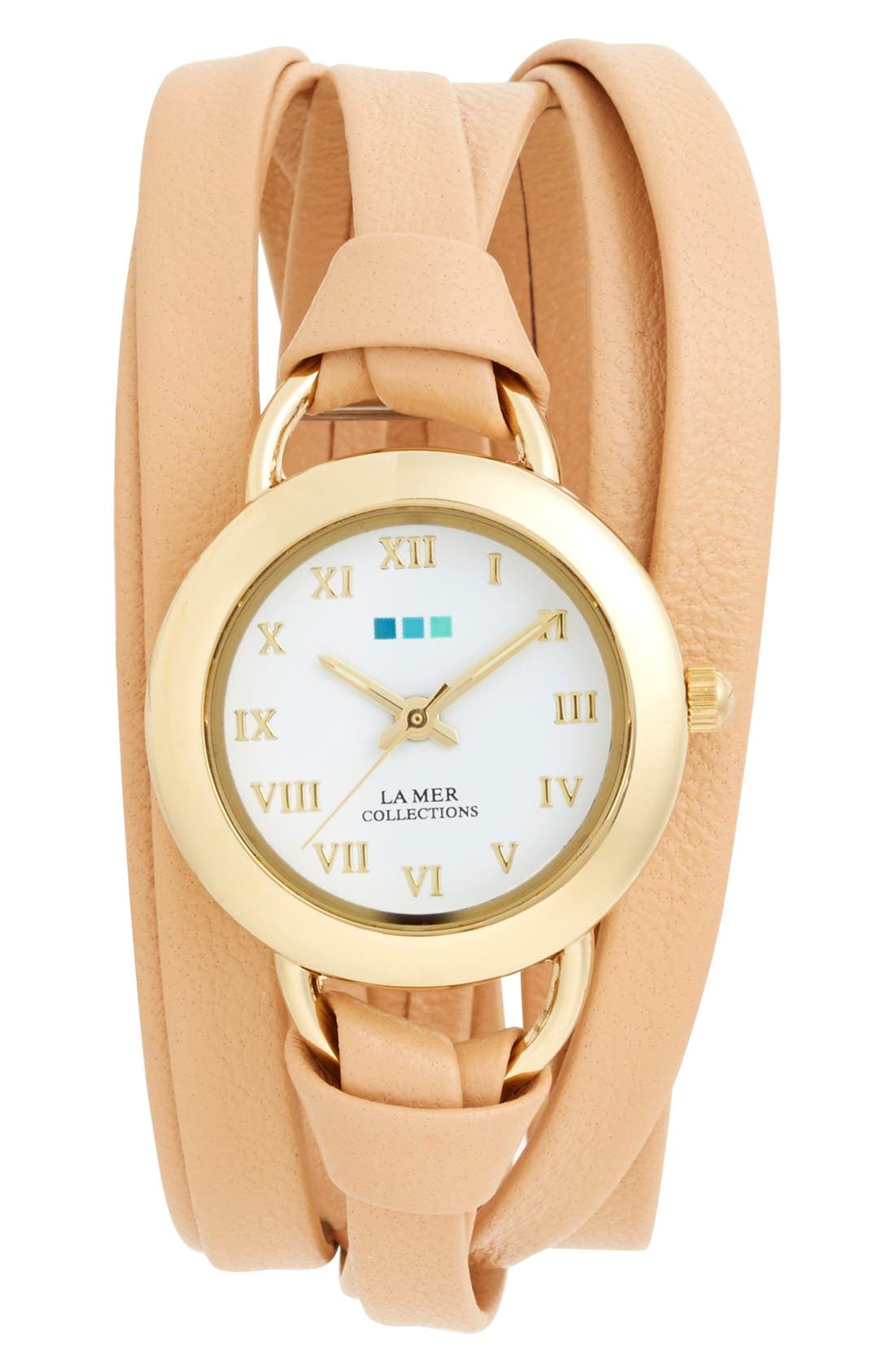 La Mer Collections 'Saturn' Leather Wrap Watch, 32mm Nordstrom