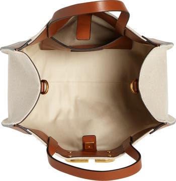 VLOGO leather-trimmed canvas shoulder bag