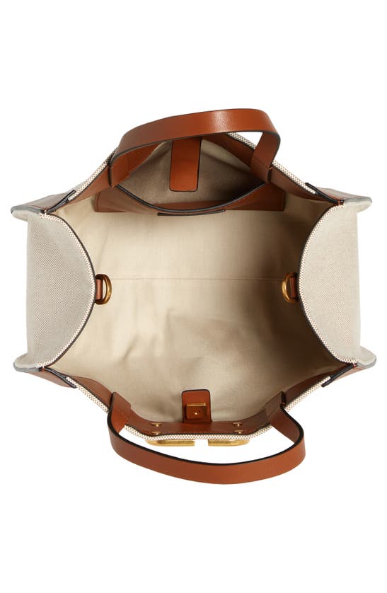 V Logo Signature Mini Leather Shoulder Bag in Beige - Valentino