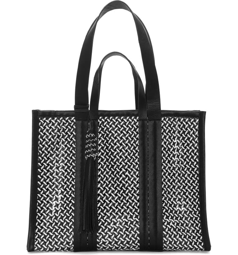 Vince Camuto Indra Woven Rattan & Leather Tote | Nordstrom