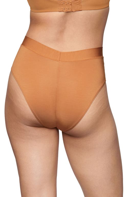 Shop Cuup The Highwaist High Cut Modal Briefs In Caramel