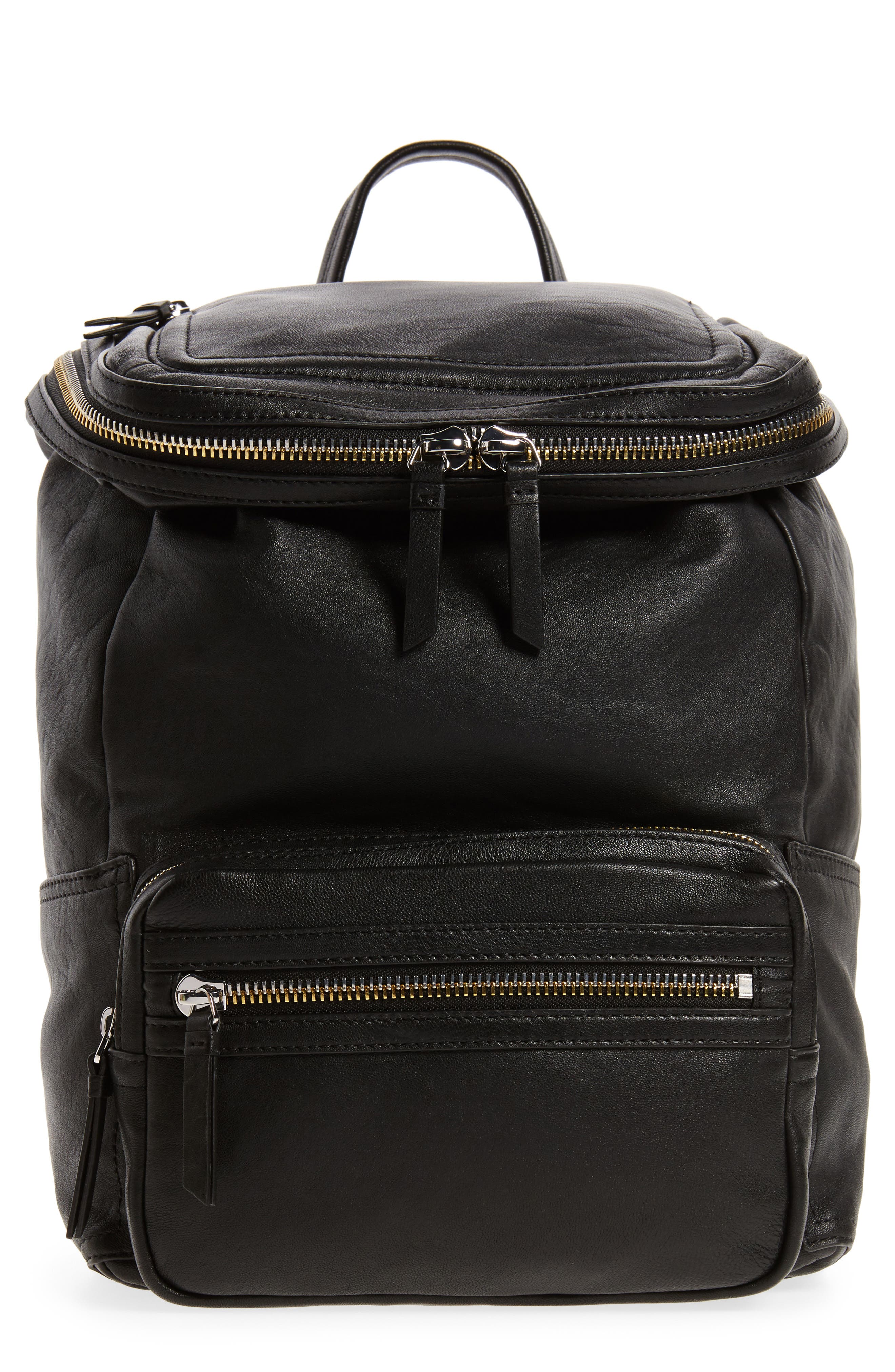 vince camuto patch leather backpack