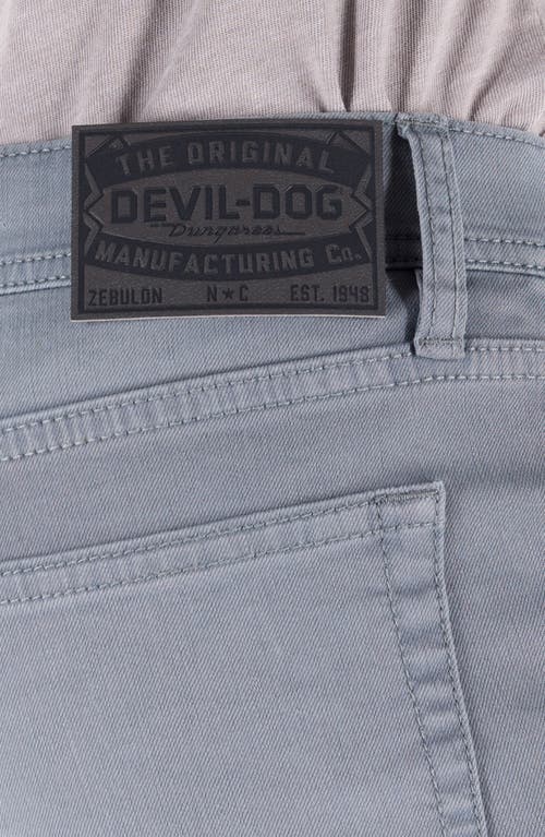 Shop Devil-dog Dungarees Slim Straight Leg Stretch Jeans In Gray Beard