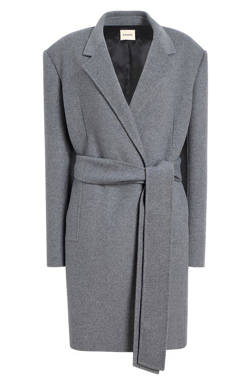 Shop Khaite Annly Wool Wrap Coat In Grey Melange