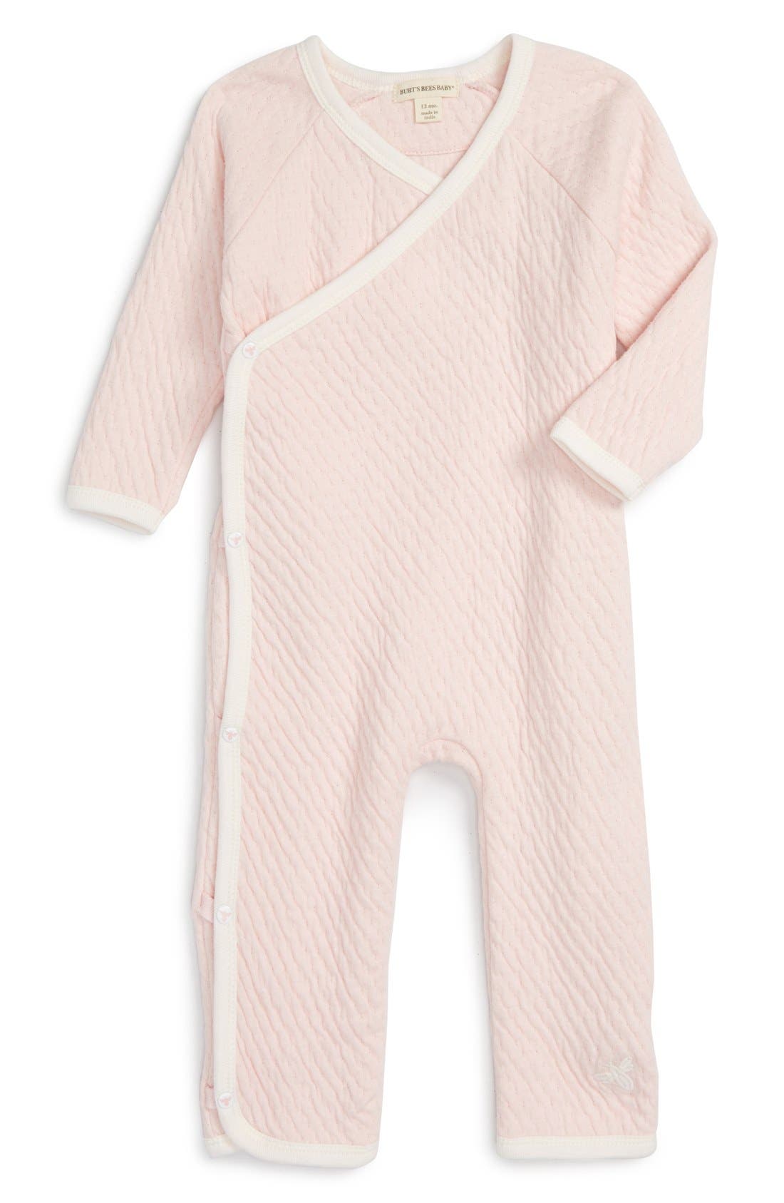 Burt's Bees Baby Quilted Pointelle Organic Cotton Wrap Romper (Baby