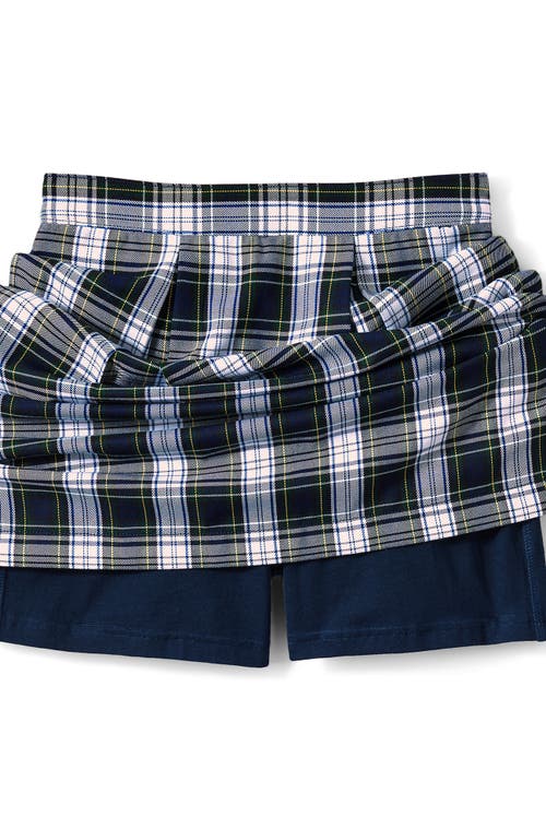 Lands' End School Uniform  Plaid Skort Top Of Knee In White Plaid