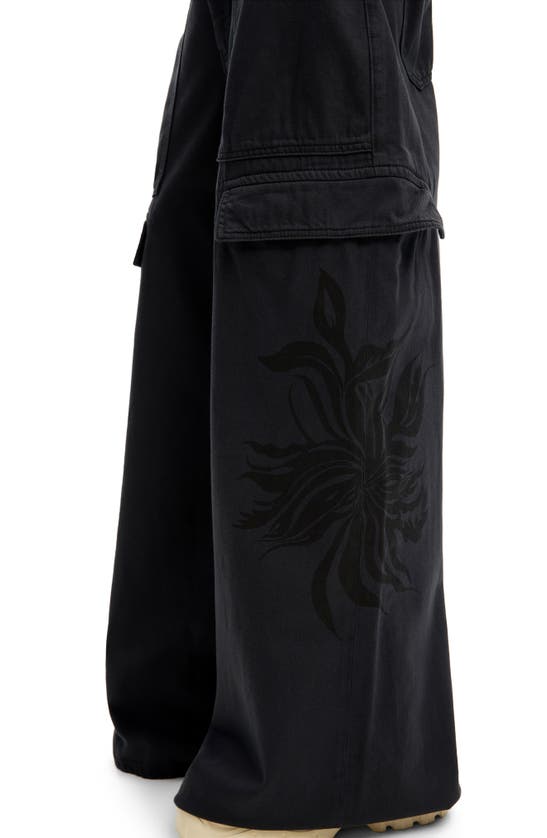 Shop Desigual Queens Collina Wide Leg Cargo Pants In Black