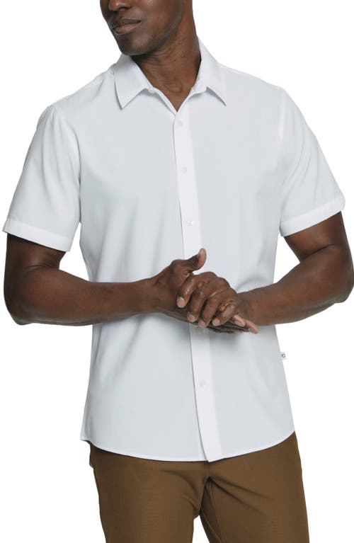 Siena Solid Short Sleeve Performance Button-Up Shirt in White