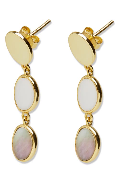 Mother-of-Pearl Linear Drop Earrings in Gold