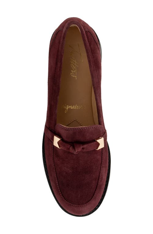 Shop Trotters Femi Loafer In Oxblood Suede