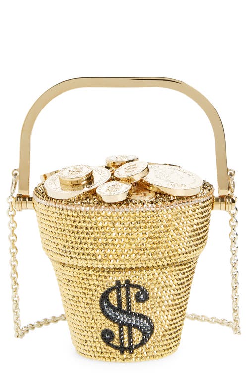 Judith Leiber Money Bags Crystal Embellished Clutch In Champagne Aurum  Multi