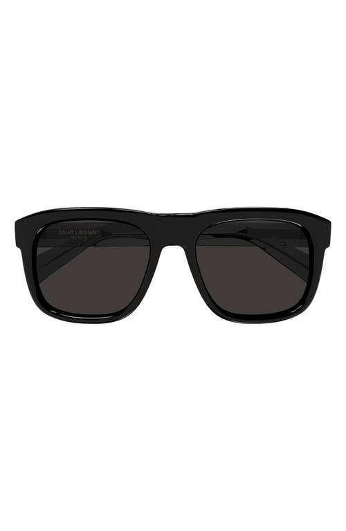 Saint Laurent 57mm Square Sunglasses in Black