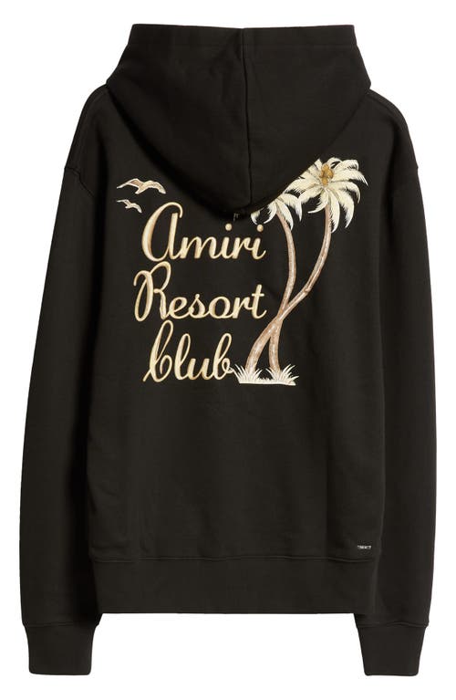 Amiri Resort Club Letter-printed Hooded Hooded Hoodie In Black