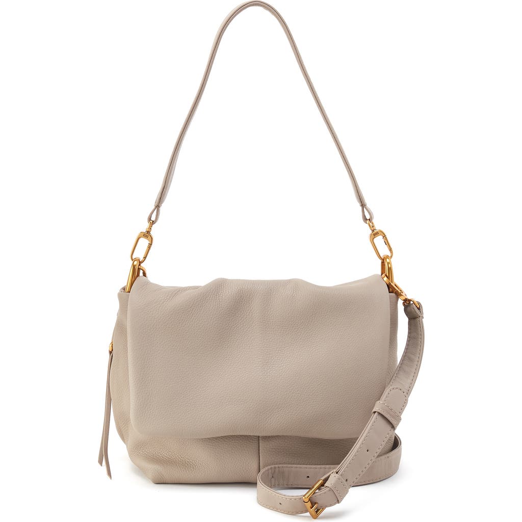 Shop Hobo Harley Leather Shoulder Bag In Taupe