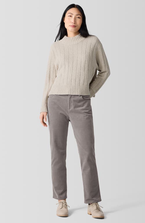 Shop Eileen Fisher High Waist Ankle Straight Leg Corduroy Pants In Taupe