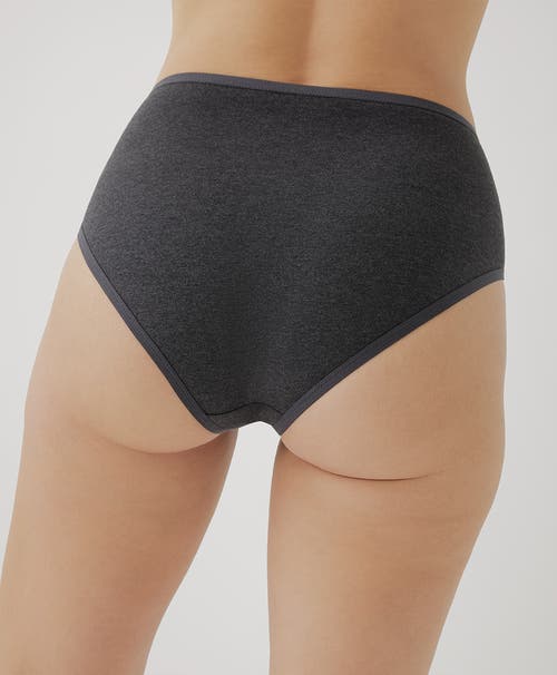 Shop Pact Organic Cotton Everyday High Cut Brief 6-pack In Charcoal Basics