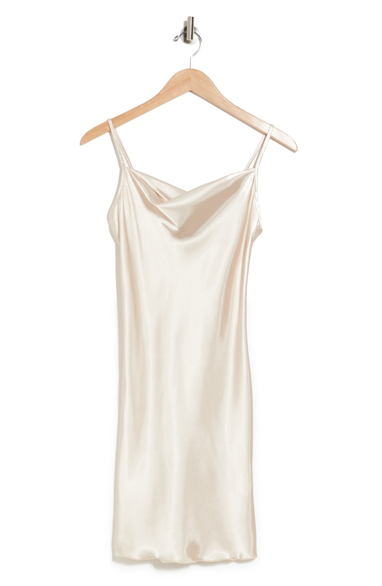 Bebe Satin Slip Dress In Taupe Modesens