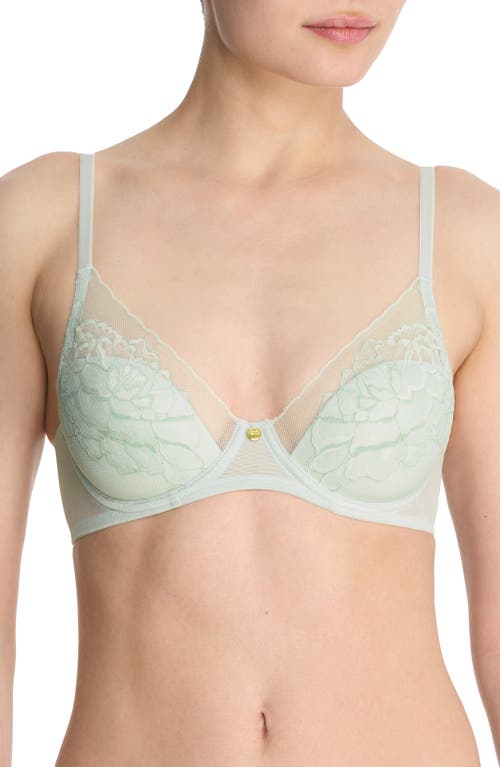 Shop Natori Flora Underwire Contour Bra In Mint/dew