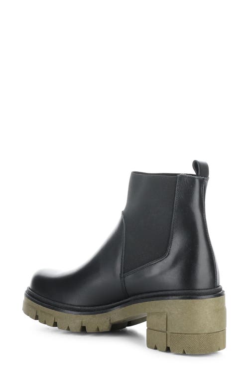 Shop Bos. & Co. Bianc Lug Sole Chelsea Boot In Black/khaki Feel/elastic