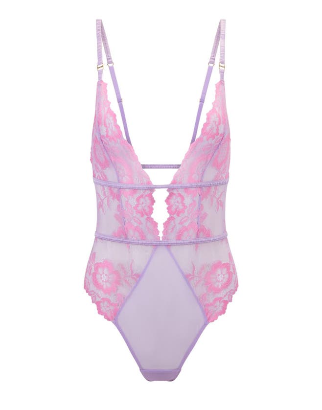 Shop Adore Me Calissa Lace Bodysuit Lingerie In Medium Purple