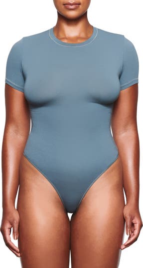 SKIMS COTTON JERSEY T-SHIRT BODYSUIT IN LAGOON SIZE SMALL – The Tiny  Dinostore