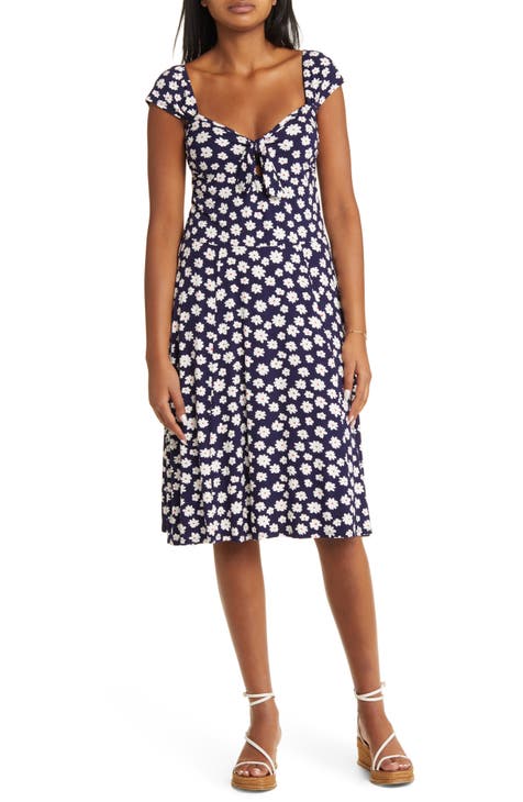 Loveappella Floral Flounce Hem Midi Skirt, Nordstrom