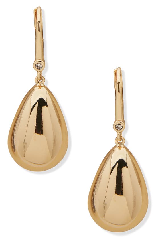 Shop Dkny Lynn Puff Drop Earrings In Gold