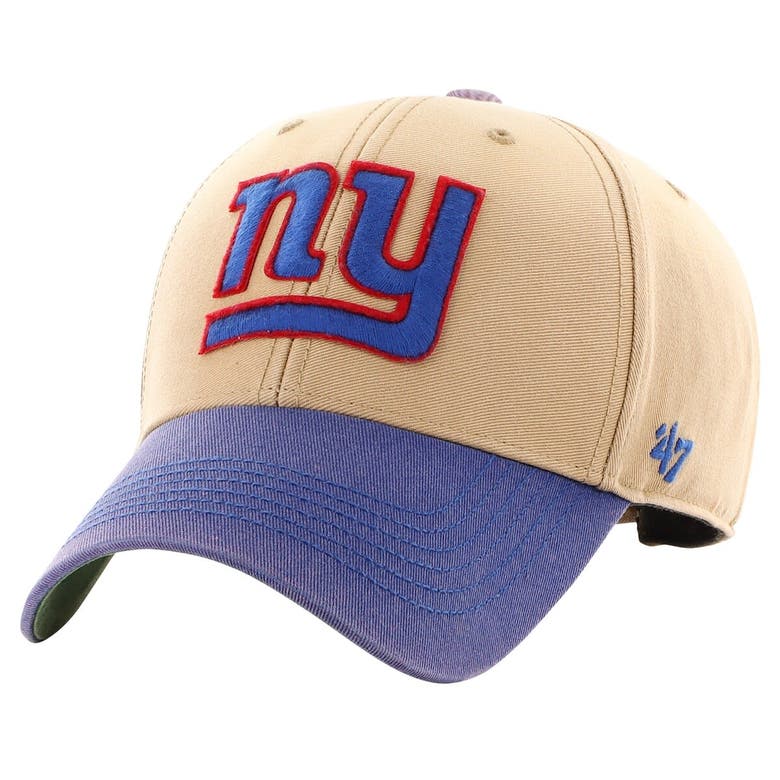 Shop 47 ' Khaki/royal New York Giants Dusted Sedgwick Mvp Adjustable Hat