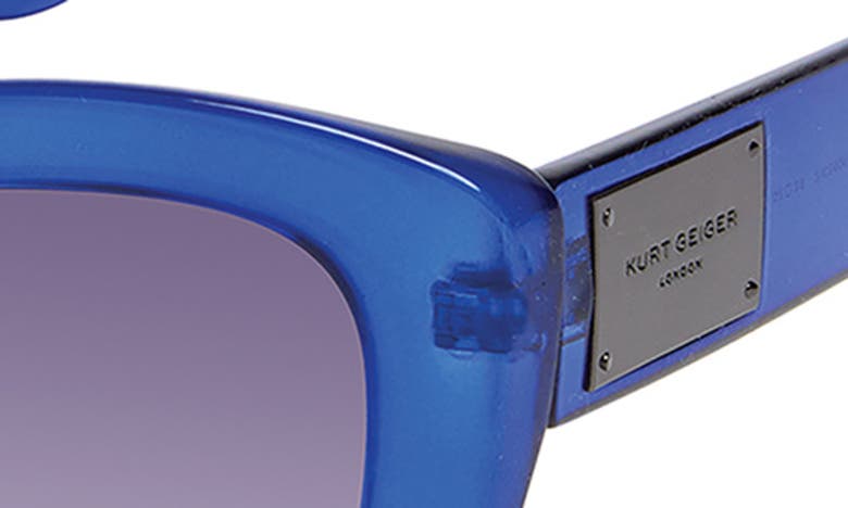 Shop Kurt Geiger 52mm Cat Eye Sunglasses In Crystal Blue/ Purple Gradient