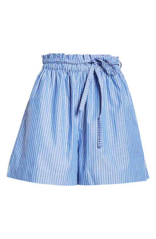 Shop Mille Cary Floral Stripe Cotton Shorts In Harbor Stripe