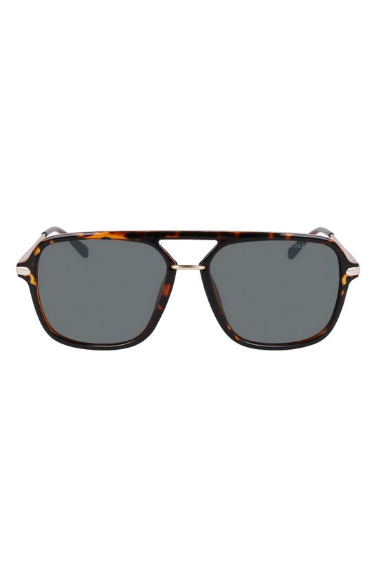 Cole Haan 56mm Polarized Navigator Sunglasses In Tortoise