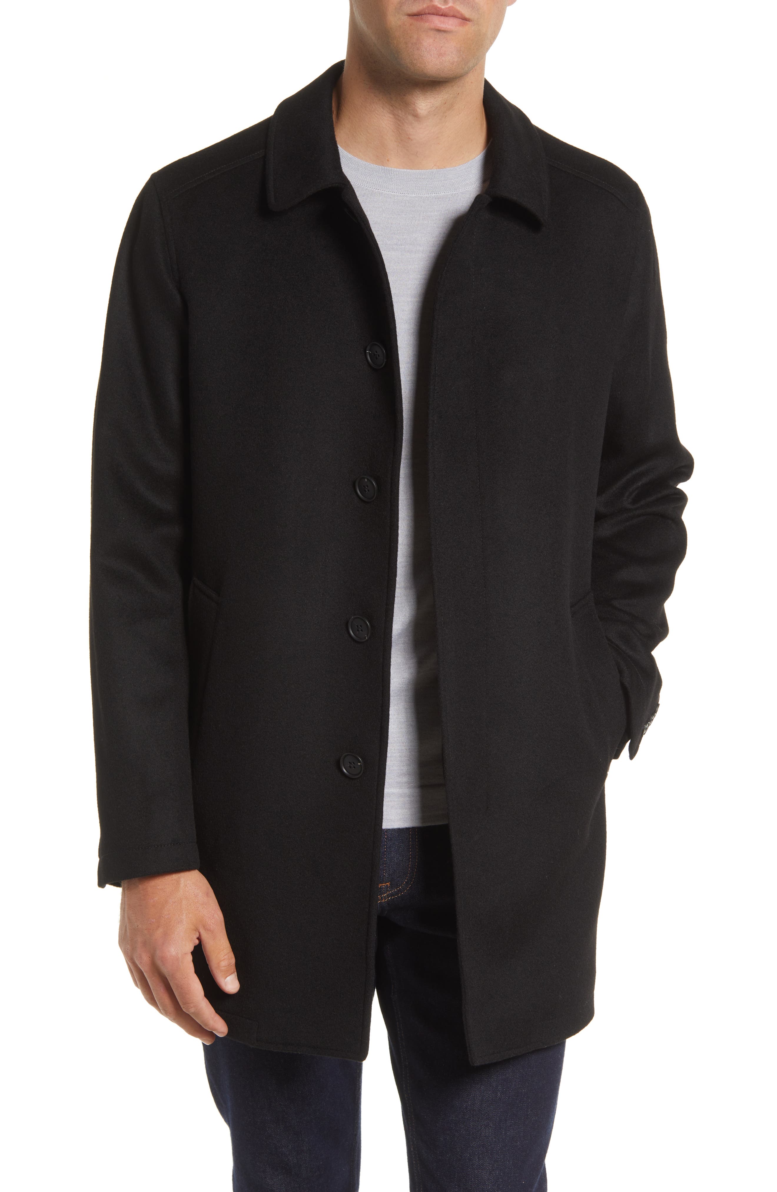 Mens Clothing Coats Long coats and winter coats KIRED Classic Buttoned Plain Coat in Blue for Men 