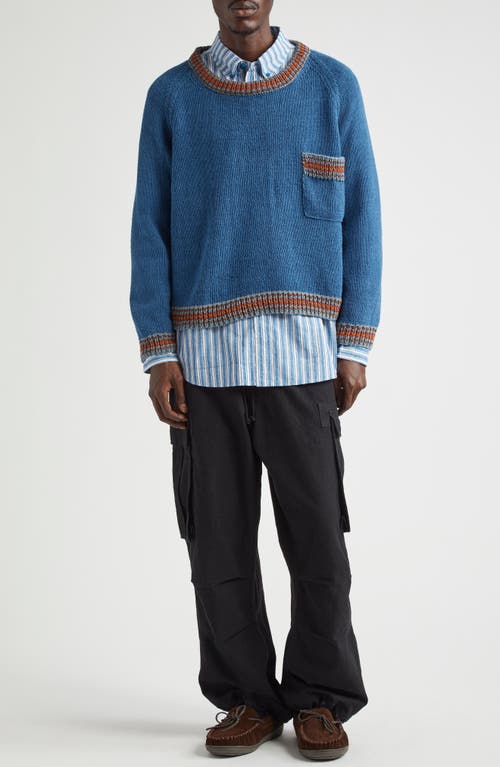 Shop Story Mfg. Bulb Organic Cotton Sweater In Indigo