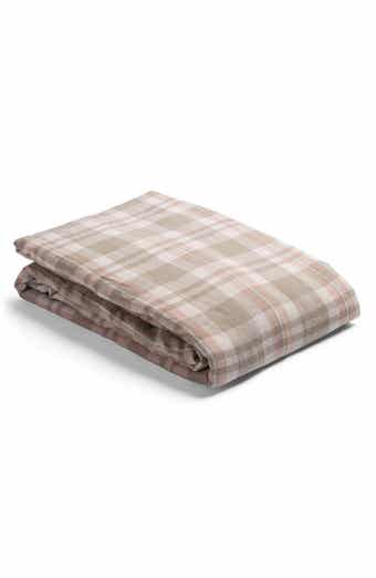 PIGLET IN BED Gingham Merino Wool Blanket