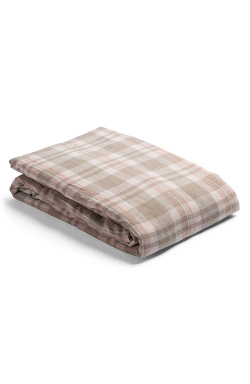 PIGLET IN BED Check Linen Duvet Cover in Taupe Check at Nordstrom
