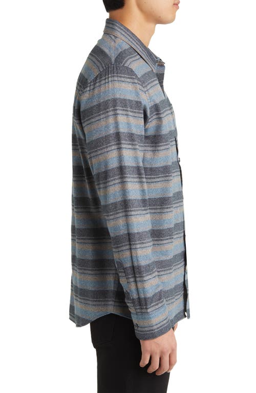 Travismathew Cloud Flannel Button-up Shirt In Black/stellar Blue