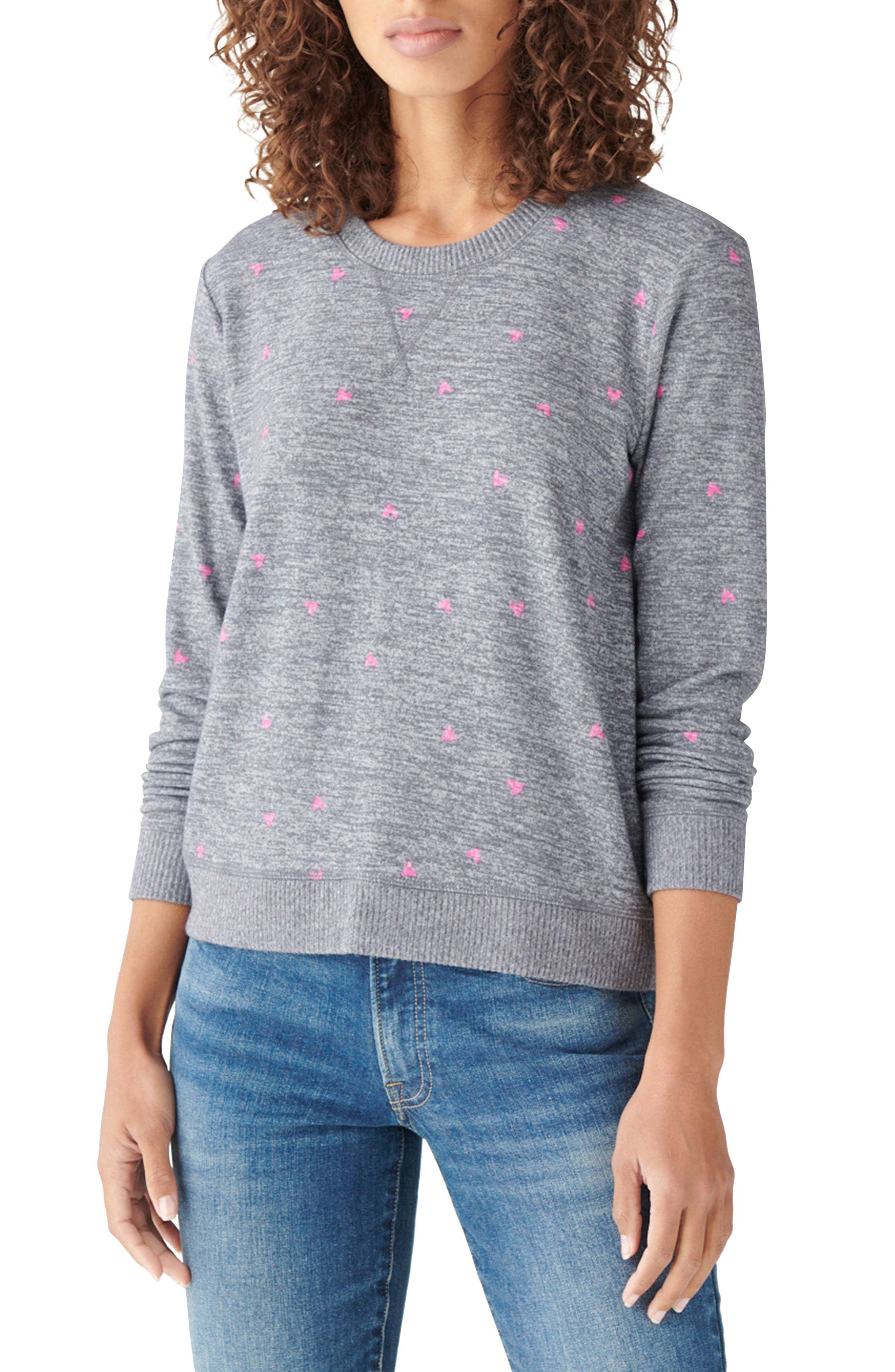 Lucky Brand Womens Long Sleeve Crew Neck Pacific Coast Sweatshirt Lucky Brand Womens Long Sleeve Crew Neck Pacific Coast Sweatshirt