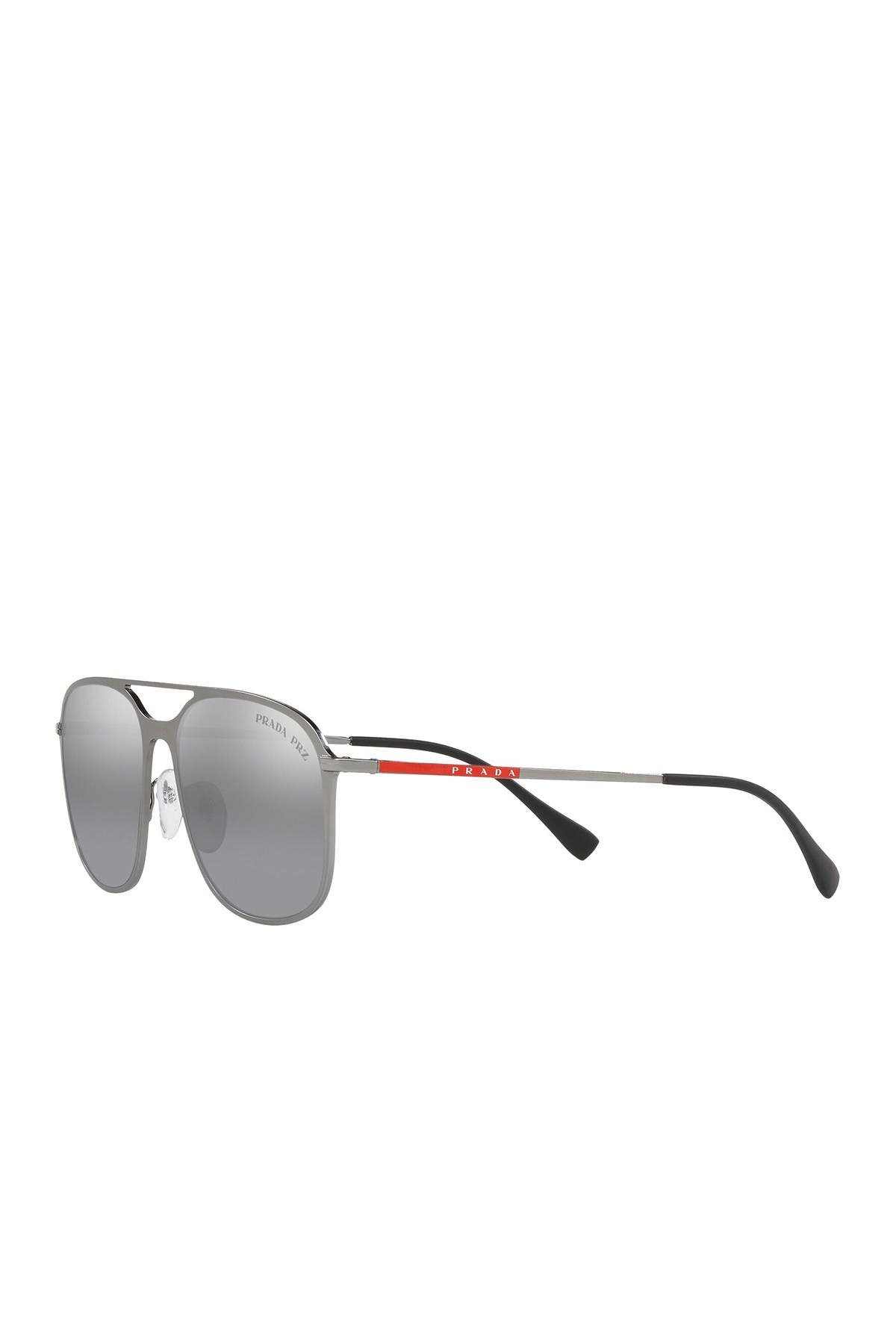 prada pillow polarized 56mm navigator sunglasses