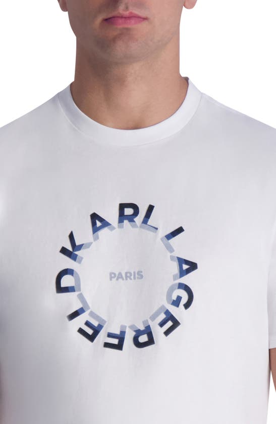 Shop Karl Lagerfeld Paris Flocked Circle Logo T-shirt In White