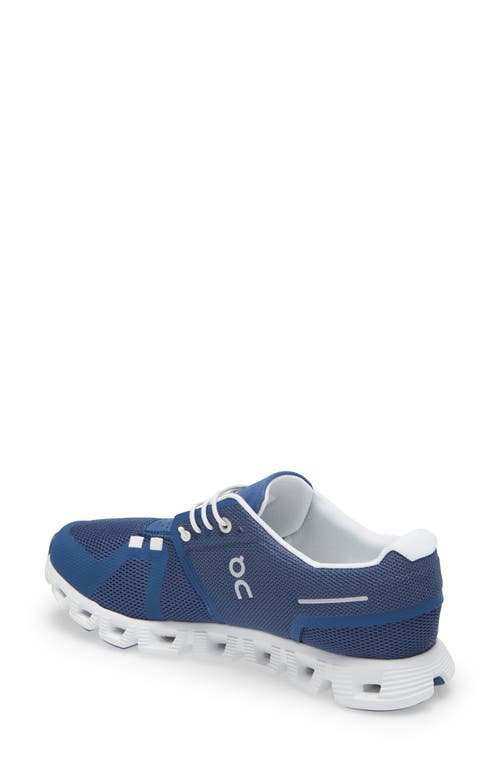 On Cloud 5 Mesh Sneakers In Denim/white