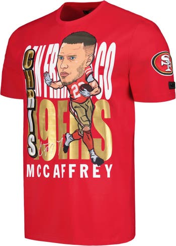 PRO STANDARD Men's Pro Standard Christian McCaffrey Scarlet San Francisco  49ers Avatar Remix Player Graphic T-Shirt