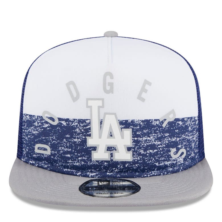 Shop New Era White/gray Los Angeles Dodgers Team Foam Front A-frame Trucker 9fifty Snapback Hat