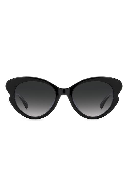 Kate Spade Elina Gradient Acetate Cat-eye Sunglasses In Black/grey Shaded