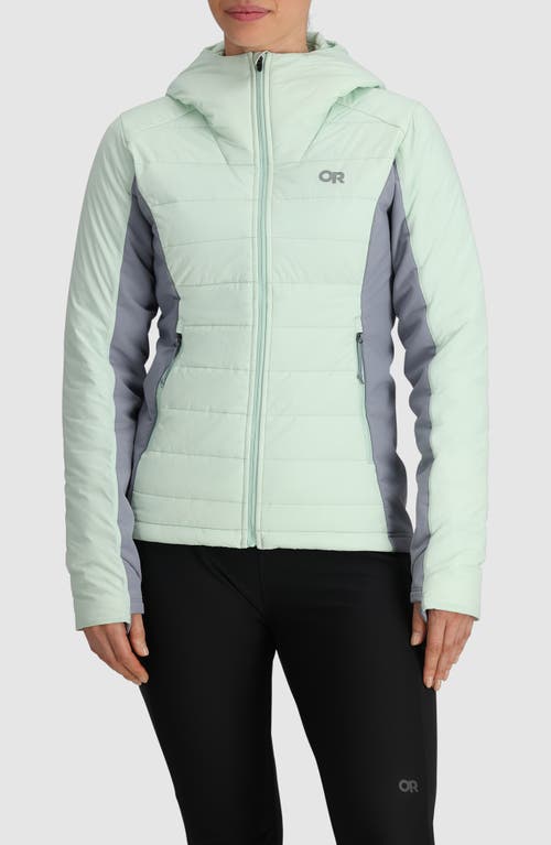 Outdoor Research Shadow Water Resistant Insulated Hooded Jacket In Fresh Mint/slate