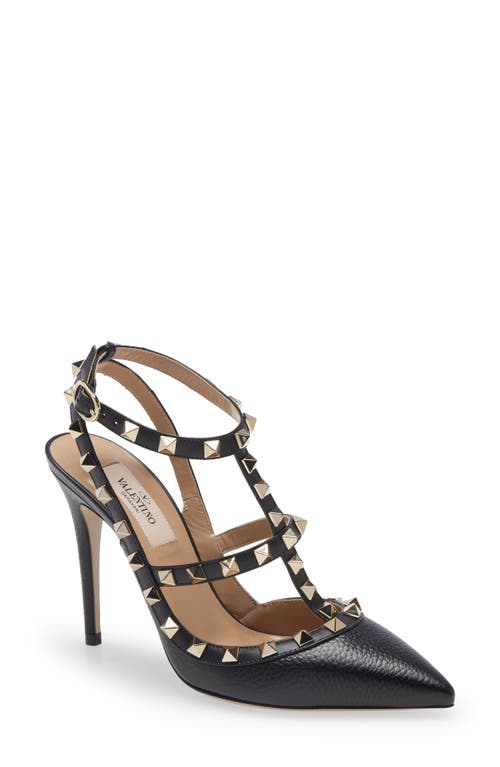 Valentino Garavani Rockstud Ankle Strap Pump Nero at Nordstrom,