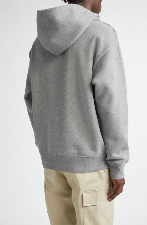 Moncler Cotton Hoodie With Hood And Drawstring In Light Grey