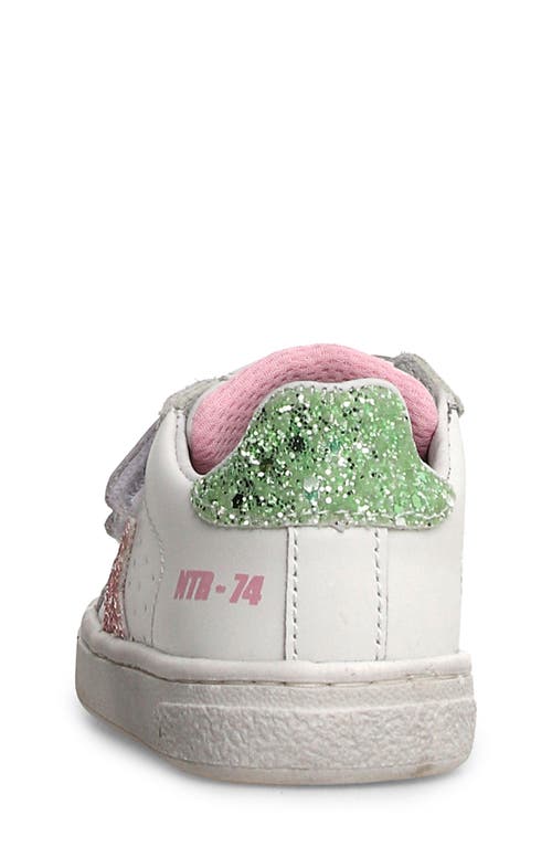 Shop Naturino Kids' Pinn Sneaker In White-pink-light Green